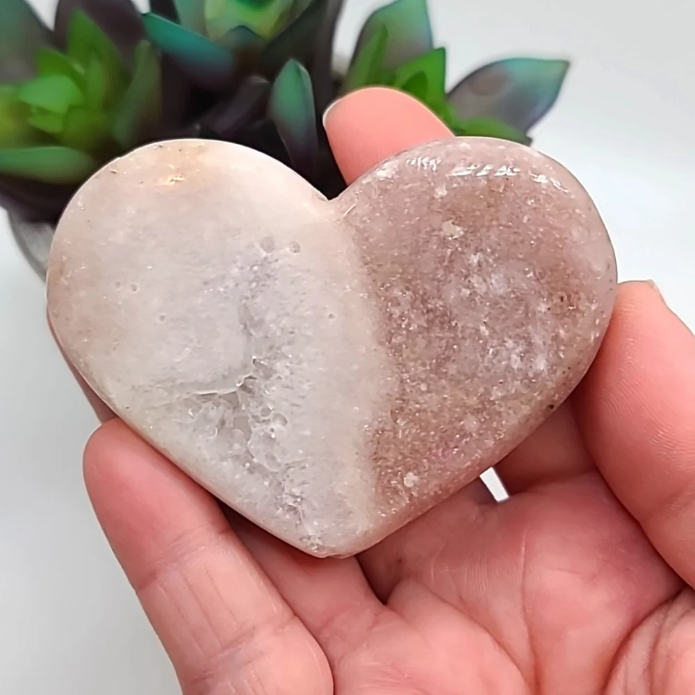CLEARANCE Pink Amethyst Crystal Heart A